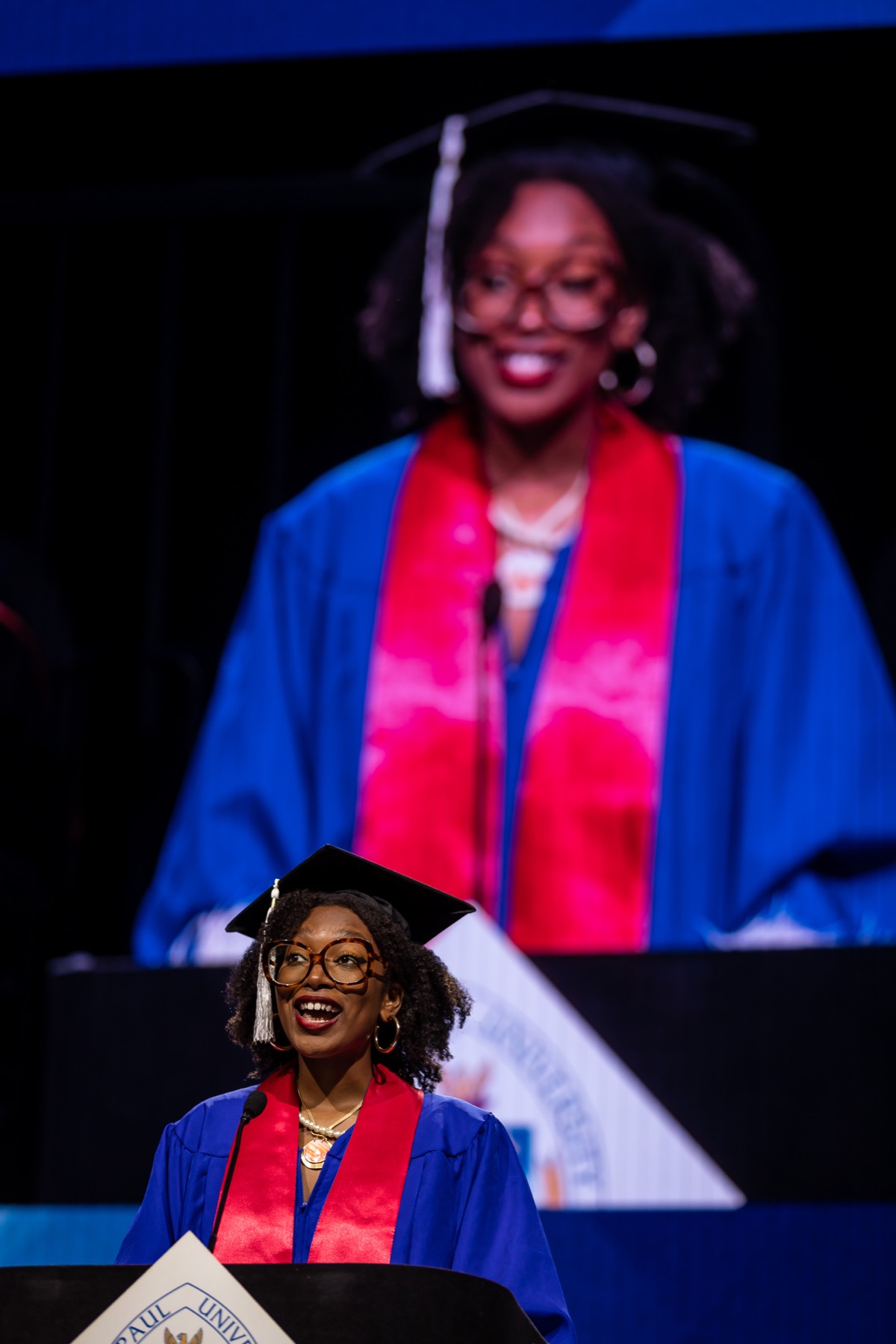 Victoria Hall shared some of the lessons learned during her student address.